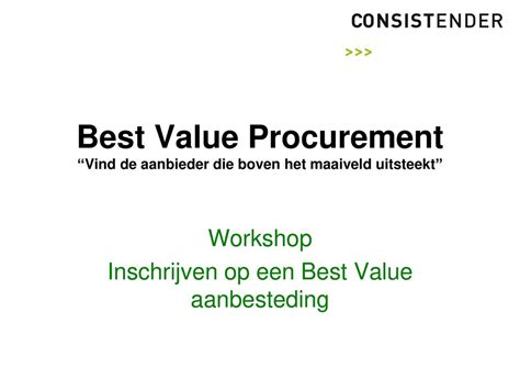 best value procurement|best value aanbesteding.